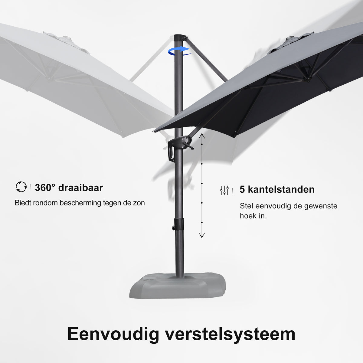 PURPLE LEAF Parasols Grote Vierkante en Rechthoekige Zweefparasols voor Terras en Tuin