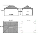 PURPLE LEAF Hardtop Prieel Frame Aluminium Gegalvaniseerd Stalen Dak Zonwering Partytent met Gordijn en Klamboe