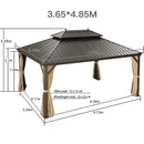 PURPLE LEAF Hardtop Prieel Frame Aluminium Gegalvaniseerd Stalen Dak Zonwering Partytent met Gordijn en Klamboe