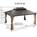 PURPLE LEAF Hardtop Prieel Frame Aluminium Gegalvaniseerd Stalen Dak Zonwering Partytent met Gordijn en Klamboe