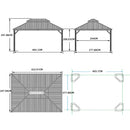 PURPLE LEAF Hardtop Prieel Frame Aluminium Gegalvaniseerd Stalen Dak Zonwering Partytent met Gordijn en Klamboe