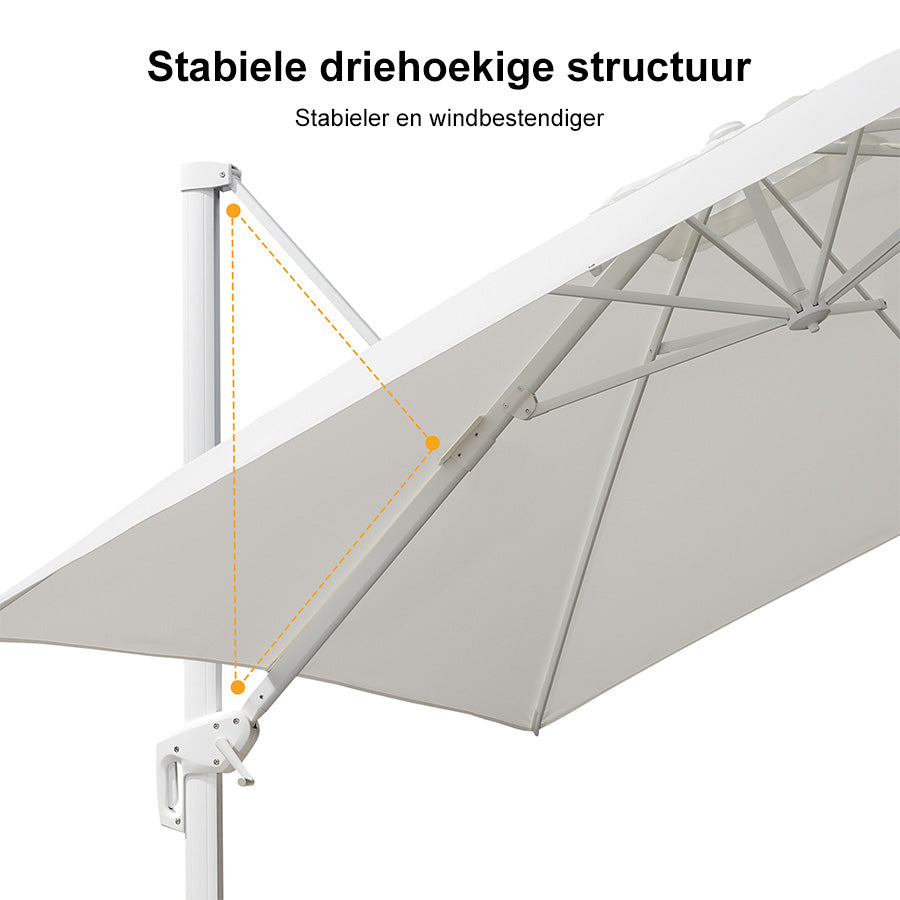 PURPLE LEAF Witte Outdoor Terrasparasol Betaalbare grote Terrasparasol