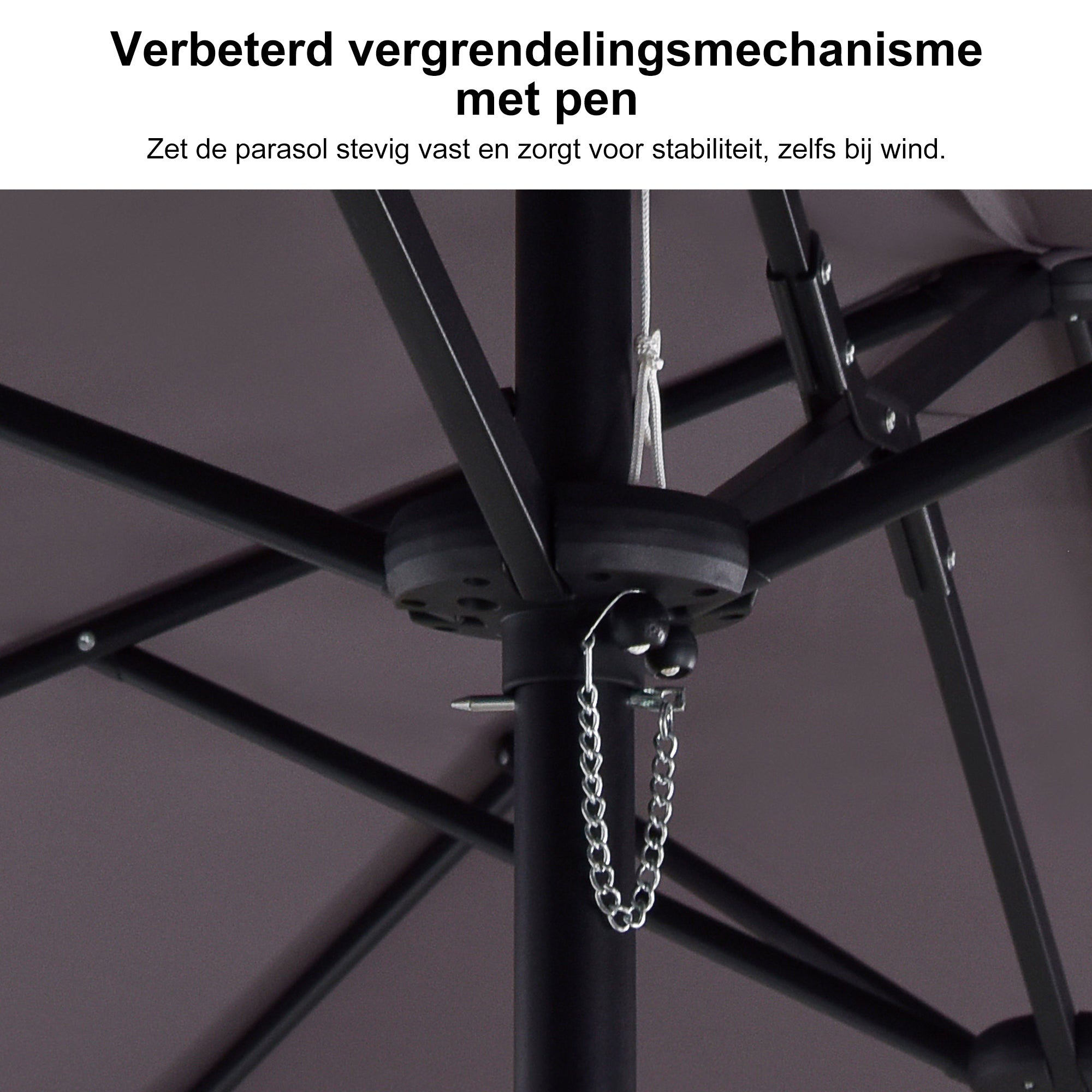 PURPLE LEAF Parasol met 3 Kappen en Voet voor Tuin en Terras
