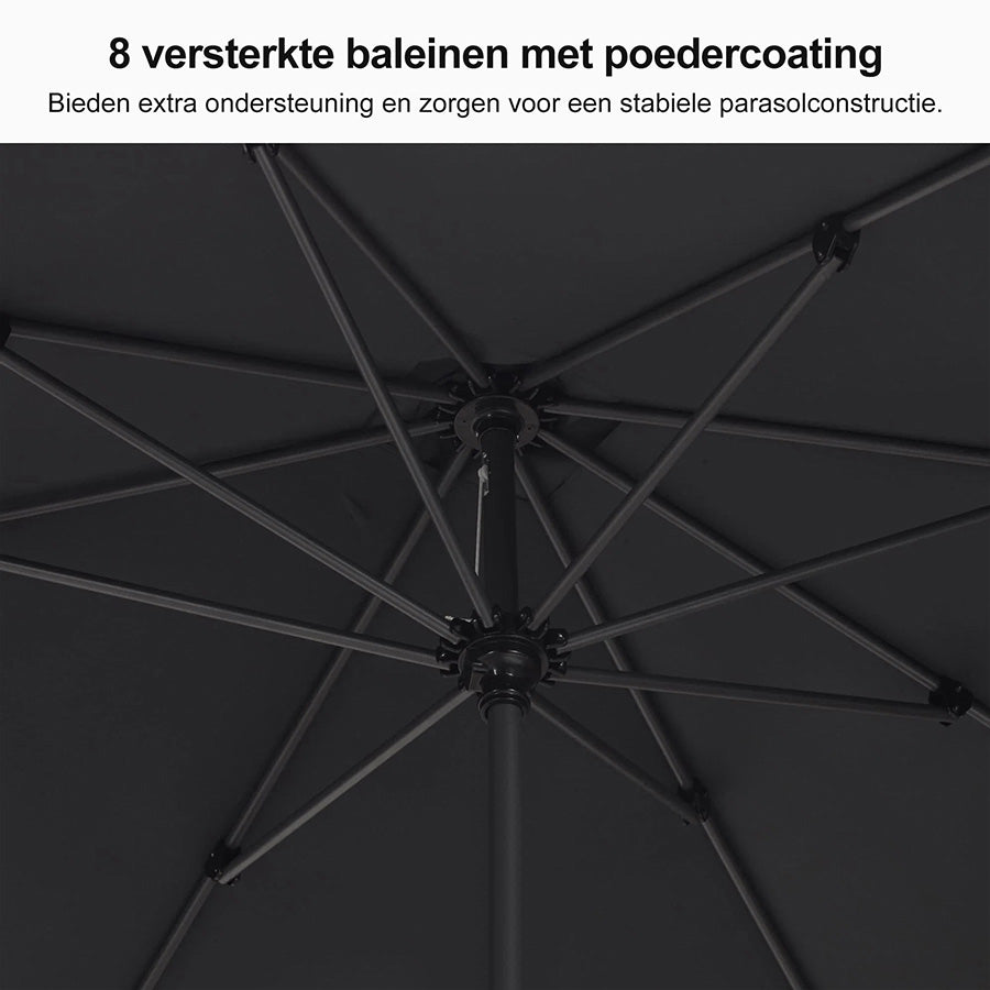 PURPLE LEAF Aluminium Stokparasol – Stevig voor Balkon, Terras & Tuin