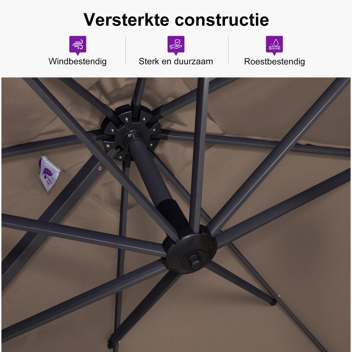 PURPLE LEAF Parasols Grote Vierkante en Rechthoekige Zweefparasols voor Terras en Tuin