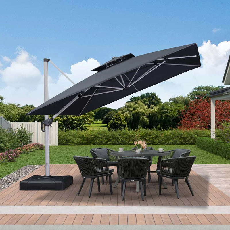 PURPLE LEAF Dubbele Top 360 Graden Rotatie 300x300cm/330x330cm/365x365 cm Vierkante Outdoor Tuin Parasol