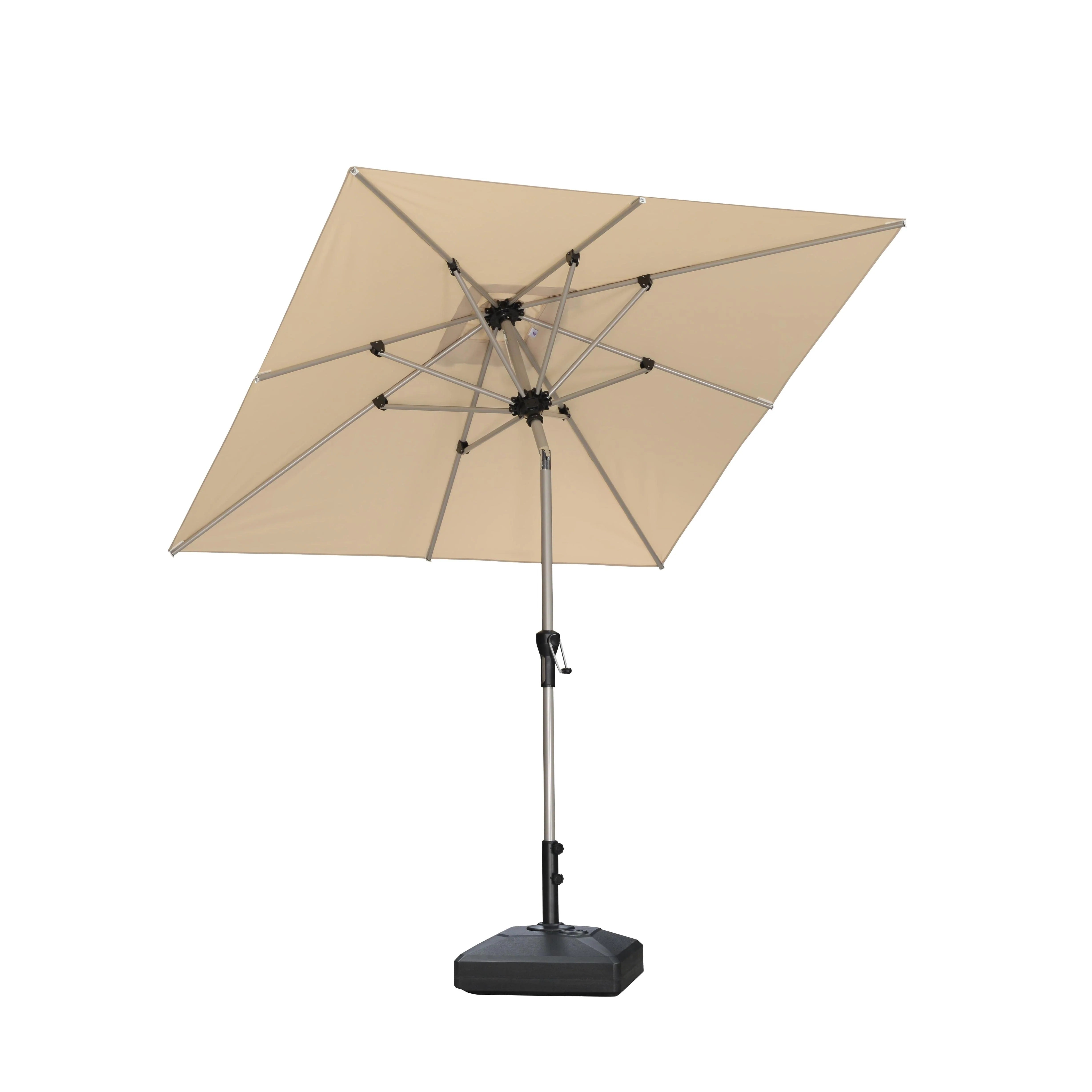 PURPLE LEAF Aluminium Parasol Waterdicht & 30° Kantelbaar, Tuin- en Terrasparasol met Middenpaal, Tafelparasol en Marktparasol voor Balkon en Tuin