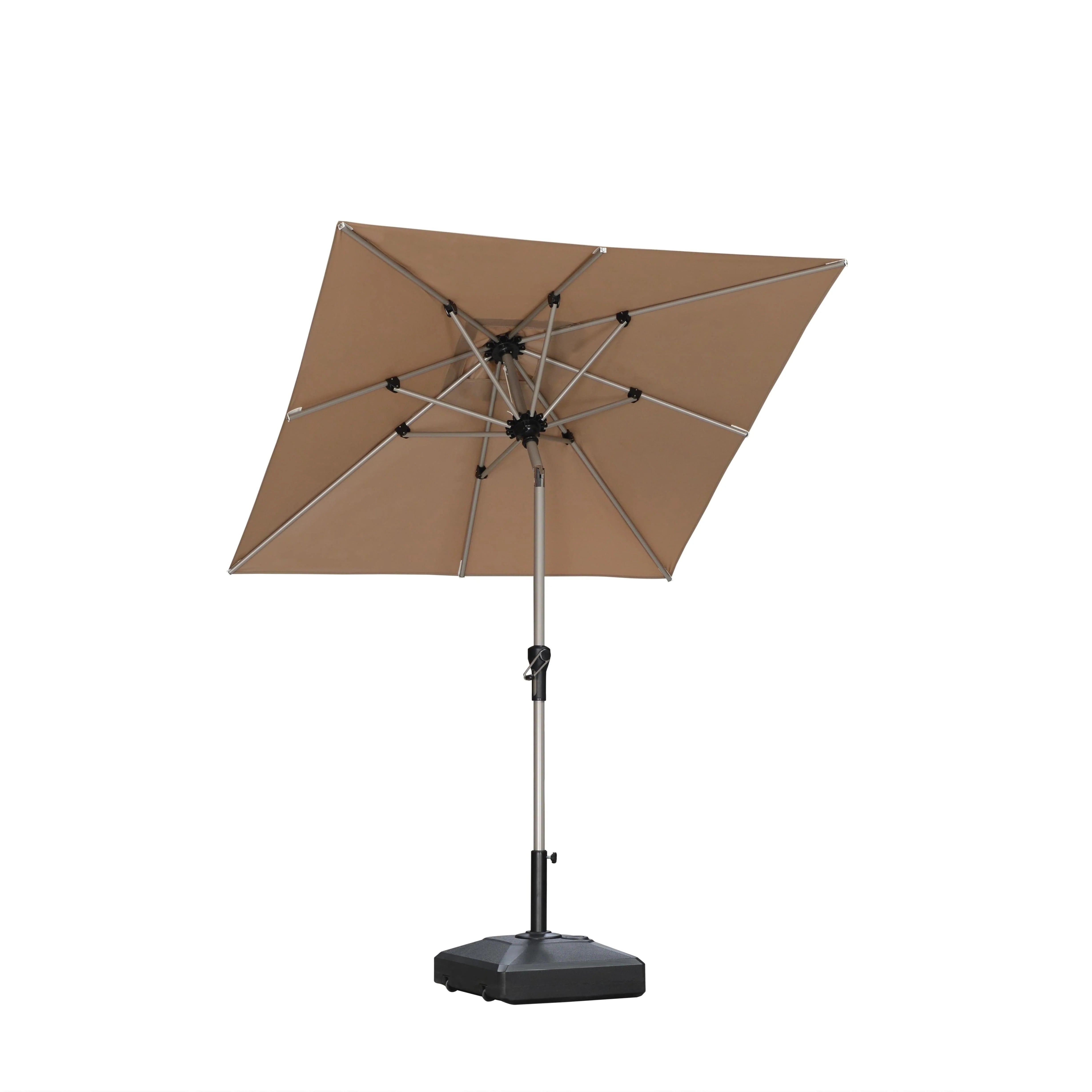 PURPLE LEAF Aluminium Parasol Waterdicht & 30° Kantelbaar, Tuin- en Terrasparasol met Middenpaal, Tafelparasol en Marktparasol voor Balkon en Tuin