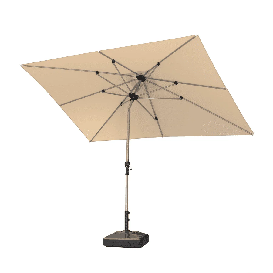 PURPLE LEAF Aluminium Parasol Waterdicht & 30° Kantelbaar, Tuin- en Terrasparasol met Middenpaal, Tafelparasol en Marktparasol voor Balkon en Tuin