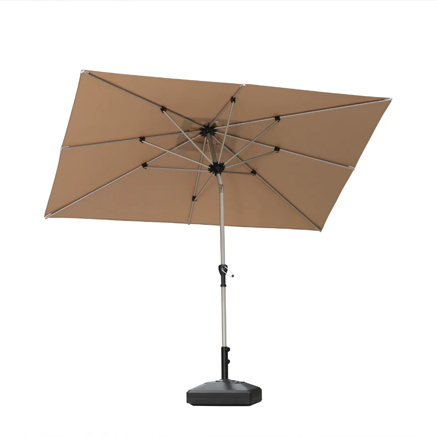 PURPLE LEAF Aluminium Parasol Waterdicht & 30° Kantelbaar, Tuin- en Terrasparasol met Middenpaal, Tafelparasol en Marktparasol voor Balkon en Tuin