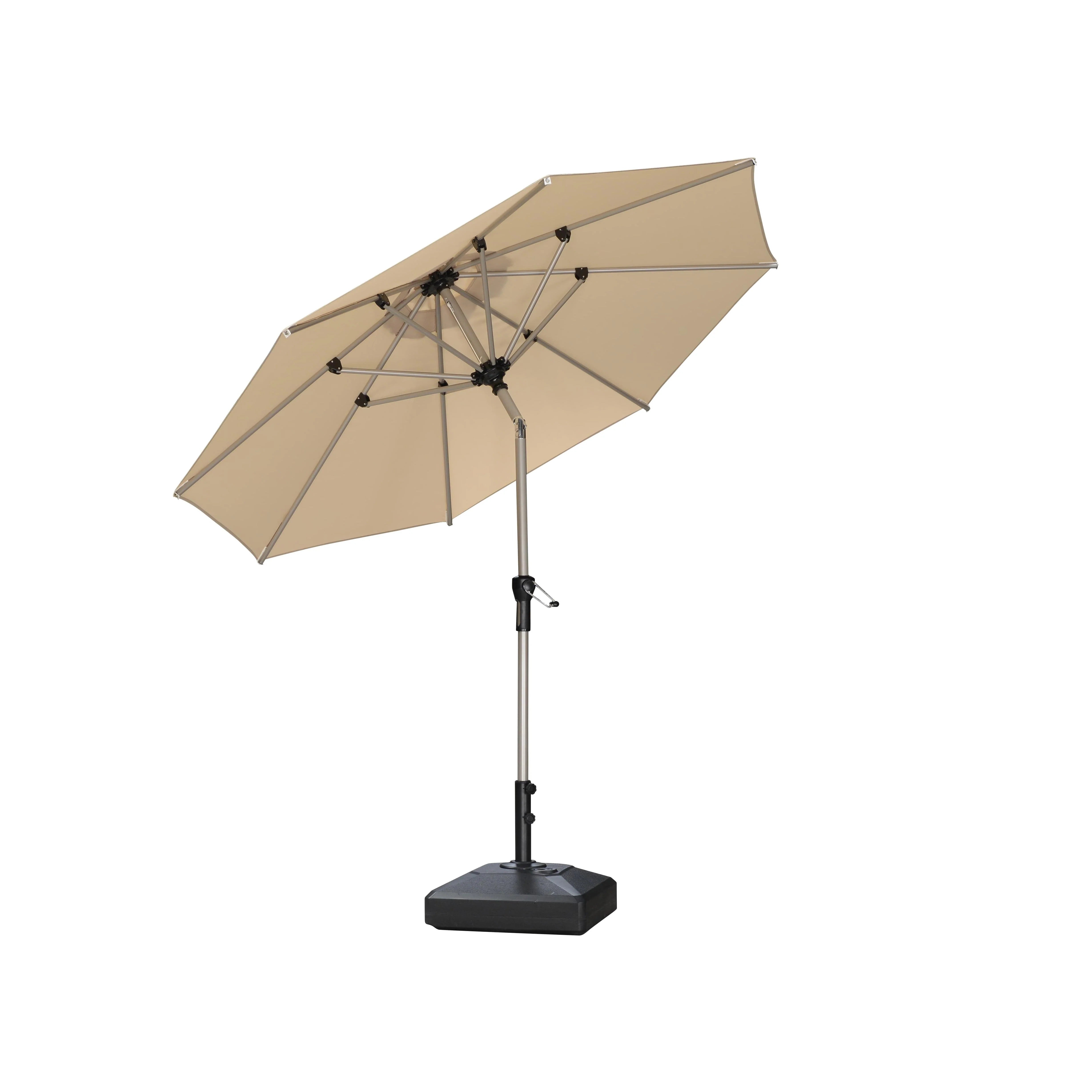 PURPLE LEAF Aluminium Parasol Waterdicht & 30° Kantelbaar, Tuin- en Terrasparasol met Middenpaal, Tafelparasol en Marktparasol voor Balkon en Tuin