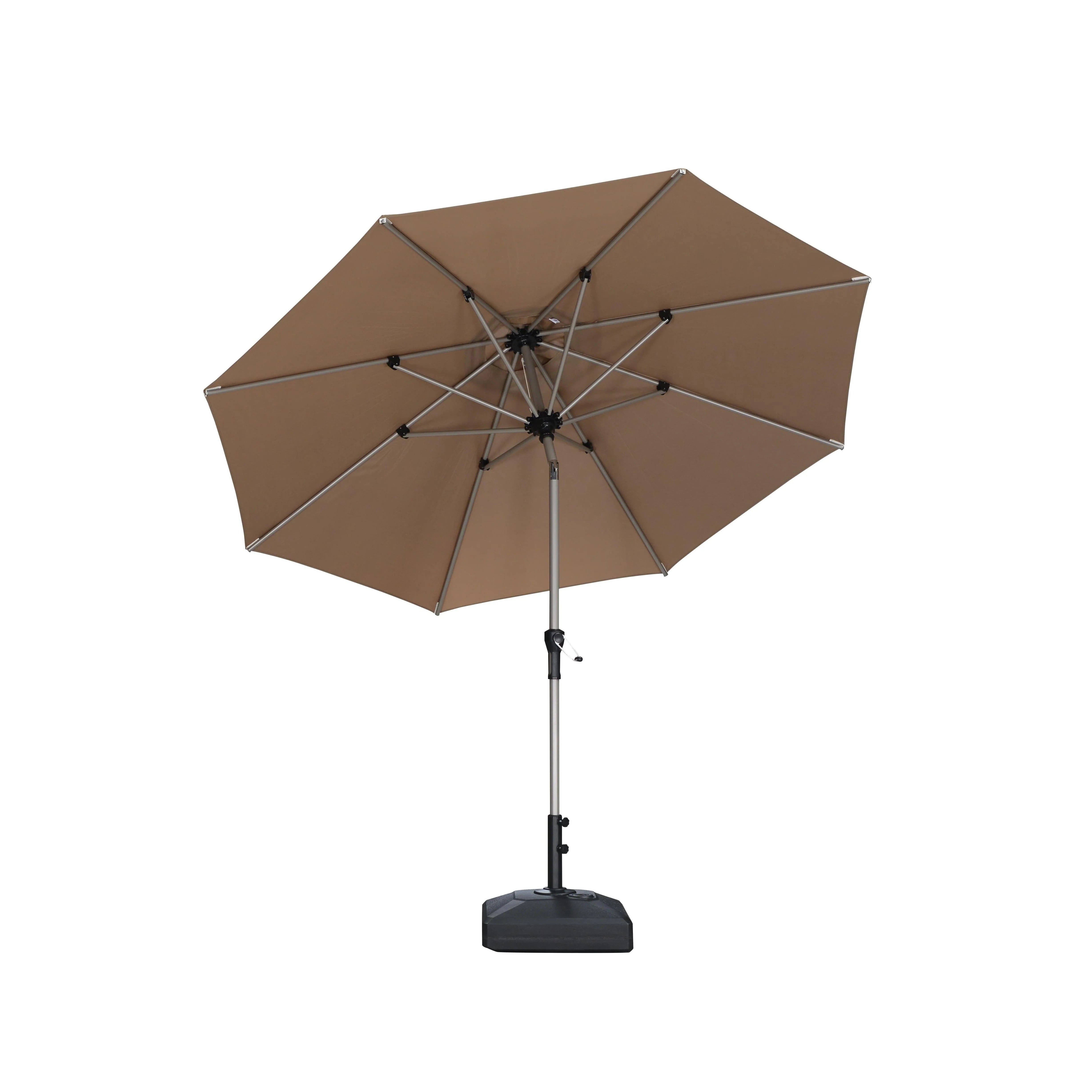 PURPLE LEAF Aluminium Parasol Waterdicht & 30° Kantelbaar, Tuin- en Terrasparasol met Middenpaal, Tafelparasol en Marktparasol voor Balkon en Tuin