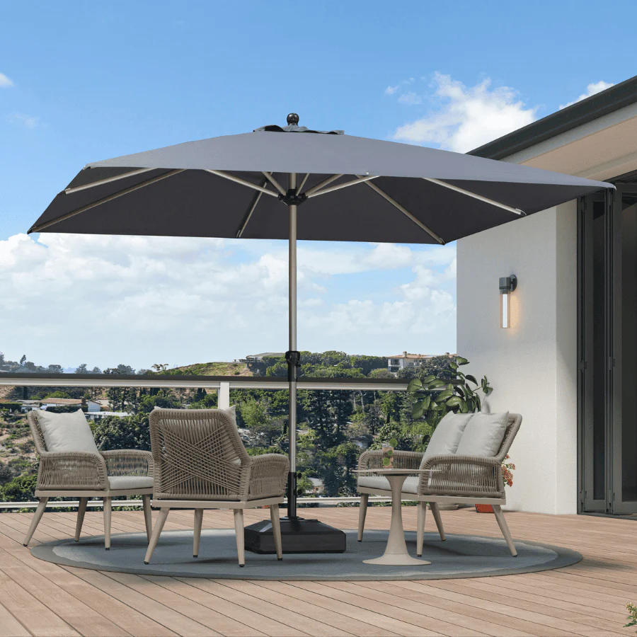 PURPLE LEAF Extra Grote Aluminium Zweefparasol – Extreem Windbestendig & UV-Werend, voor Terras en Café