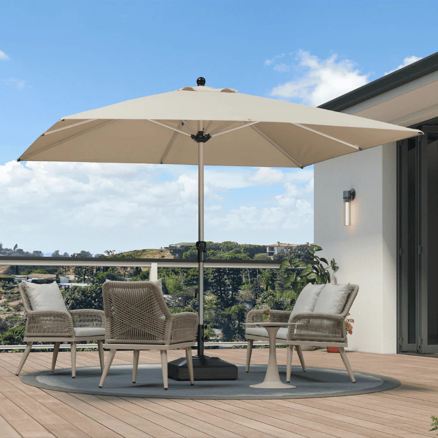 PURPLE LEAF Extra Grote Aluminium Zweefparasol – Extreem Windbestendig & UV-Werend, voor Terras en Café
