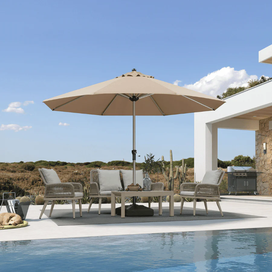 PURPLE LEAF Extra Grote Aluminium Zweefparasol – Extreem Windbestendig & UV-Werend, voor Terras en Café