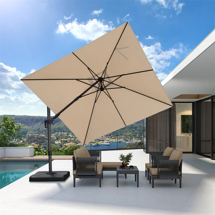 PURPLE LEAF Draaibare en Kantelbare Zweefparasol voor Tuin en Terras