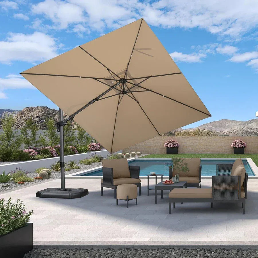 PURPLE LEAF Draaibare en Kantelbare Zweefparasol voor Tuin en Terras