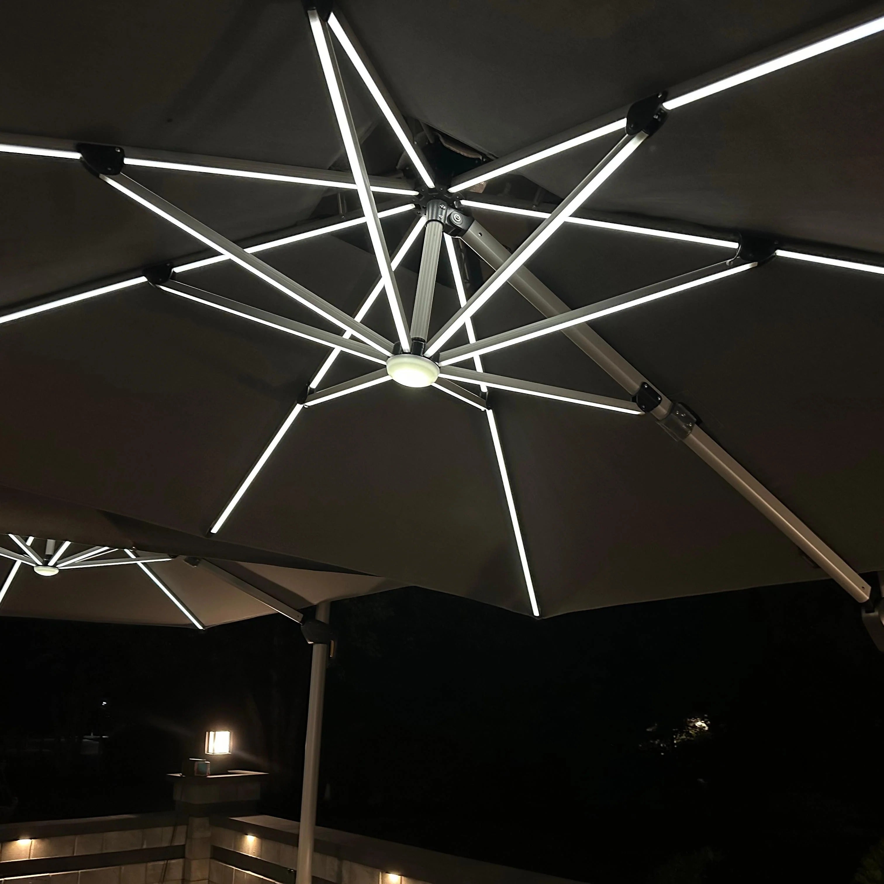 PURPLE LEAF Dubbele Top 300x300 / 330x330 cm Vierkant Outdoor  Terrasparasol Met Verlichting