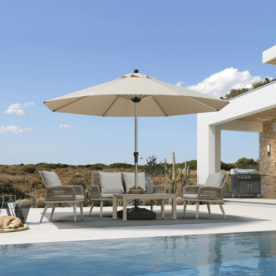 PURPLE LEAF Extra Grote Aluminium Zweefparasol – Extreem Windbestendig & UV-Werend, voor Terras en Café