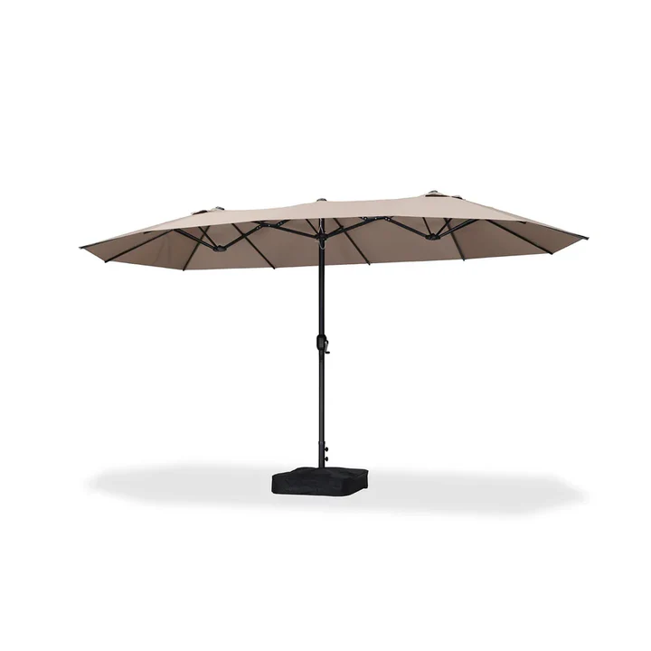 PURPLE LEAF Parasol met 3 Kappen en Voet voor Tuin en Terras