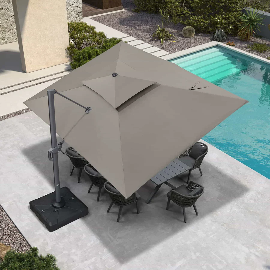 PURPLE LEAF Zweefparasol met Dubbel Dak UV50+ Kleurvast voor Tuin en Terras