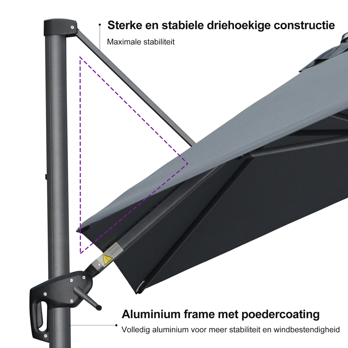 PURPLE LEAF Parasols Grote Vierkante en Rechthoekige Zweefparasols voor Terras en Tuin