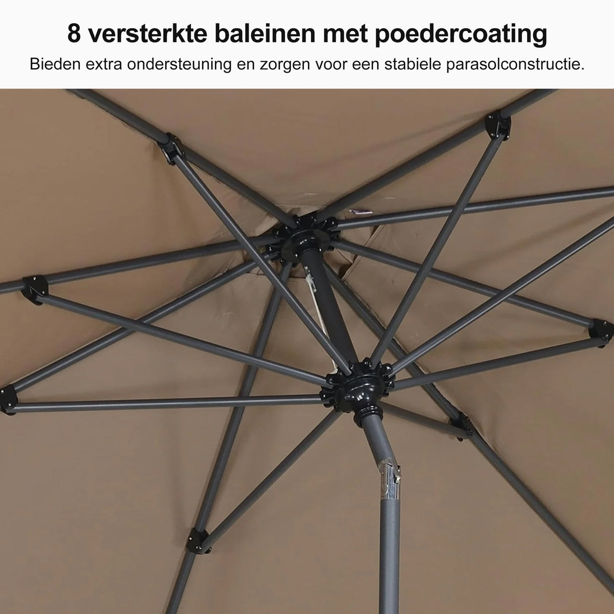 PURPLE LEAF Aluminium Kantelbare Stokparasol met Slinger – voor Balkon & Terras