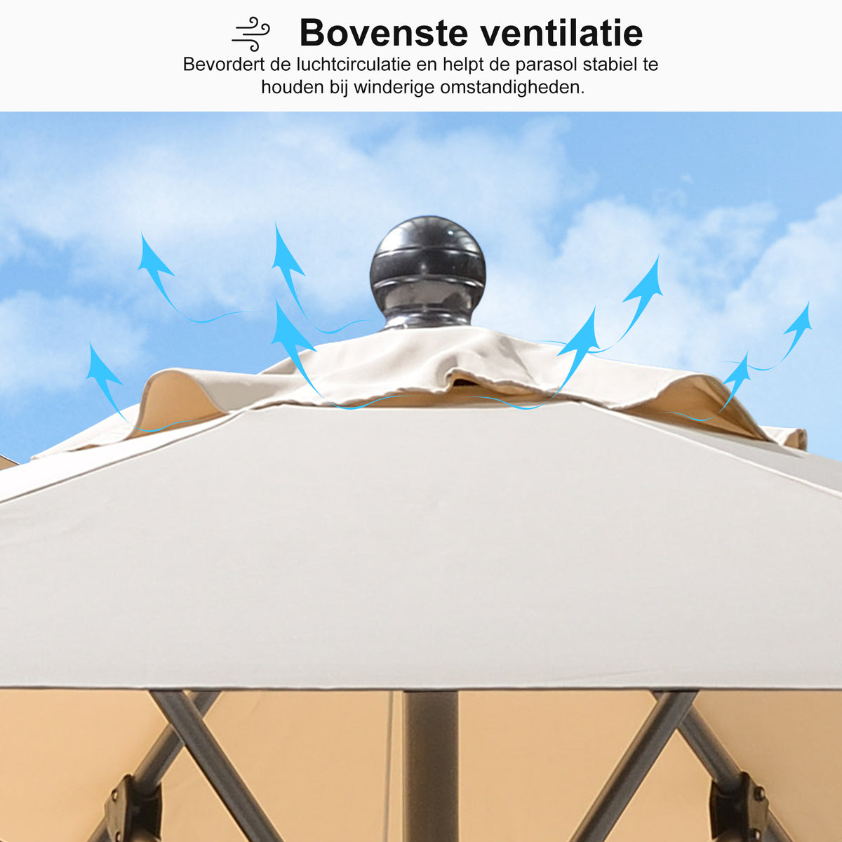 PURPLE LEAF Aluminium Stokparasol – Stevig voor Balkon, Terras & Tuin