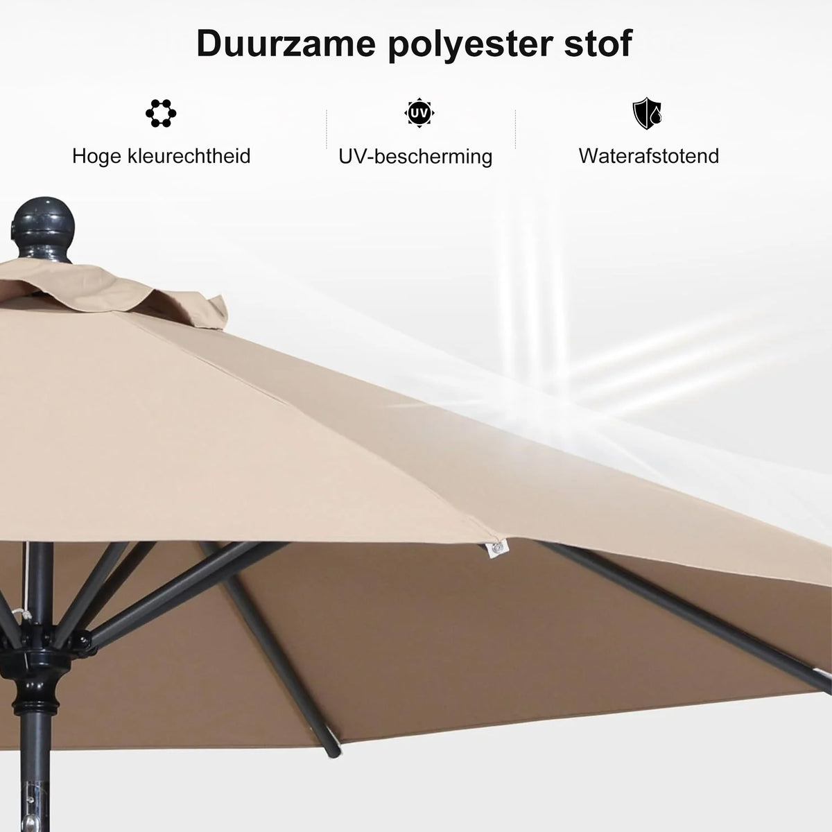 PURPLE LEAF Aluminium Kantelbare Stokparasol met Slinger – voor Balkon & Terras