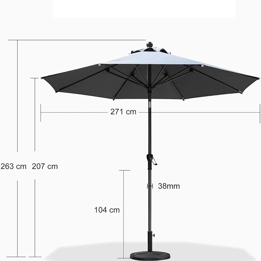 PURPLE LEAF Aluminium Kantelbare Stokparasol met Slinger – voor Balkon & Terras