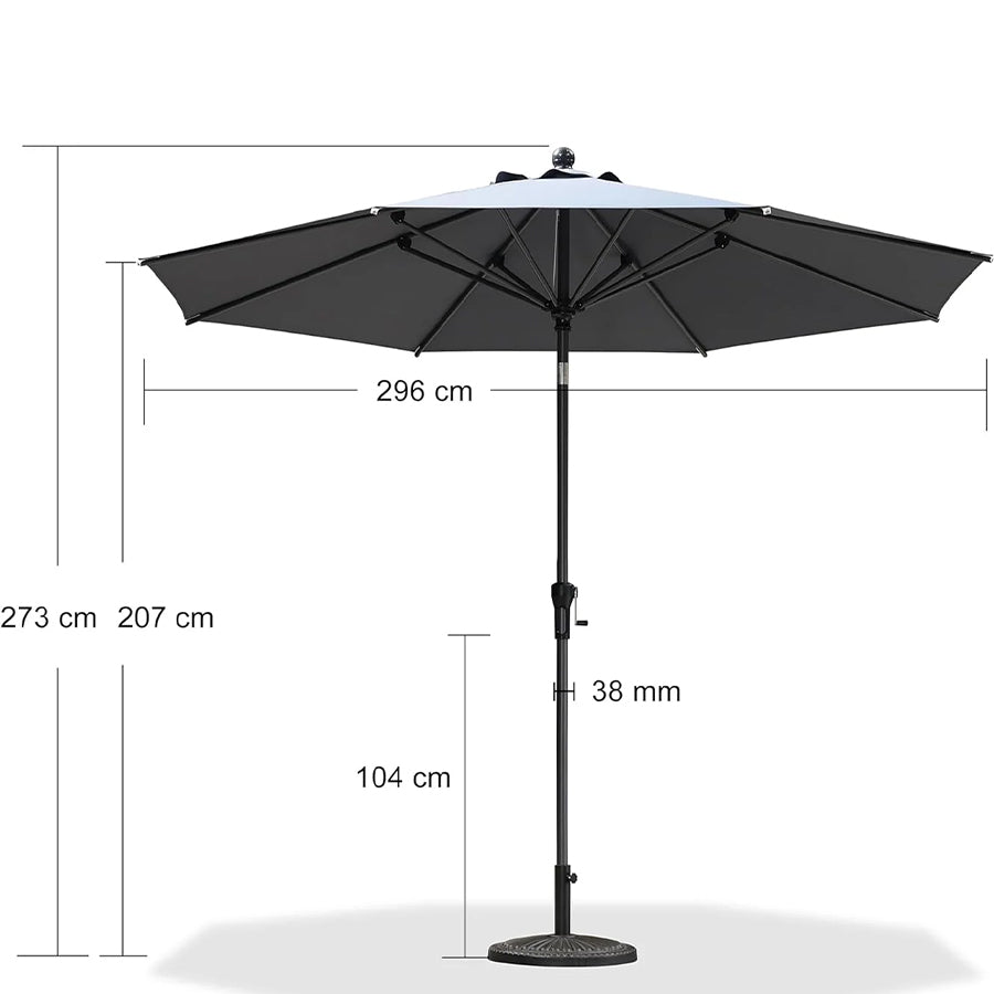 PURPLE LEAF Aluminium Kantelbare Stokparasol met Slinger – voor Balkon & Terras