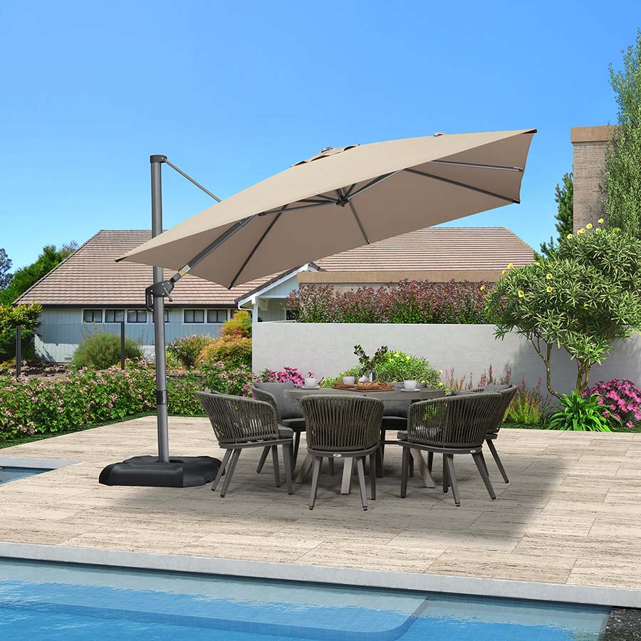 PURPLE LEAF Parasols Grote Vierkante en Rechthoekige Zweefparasols voor Terras en Tuin