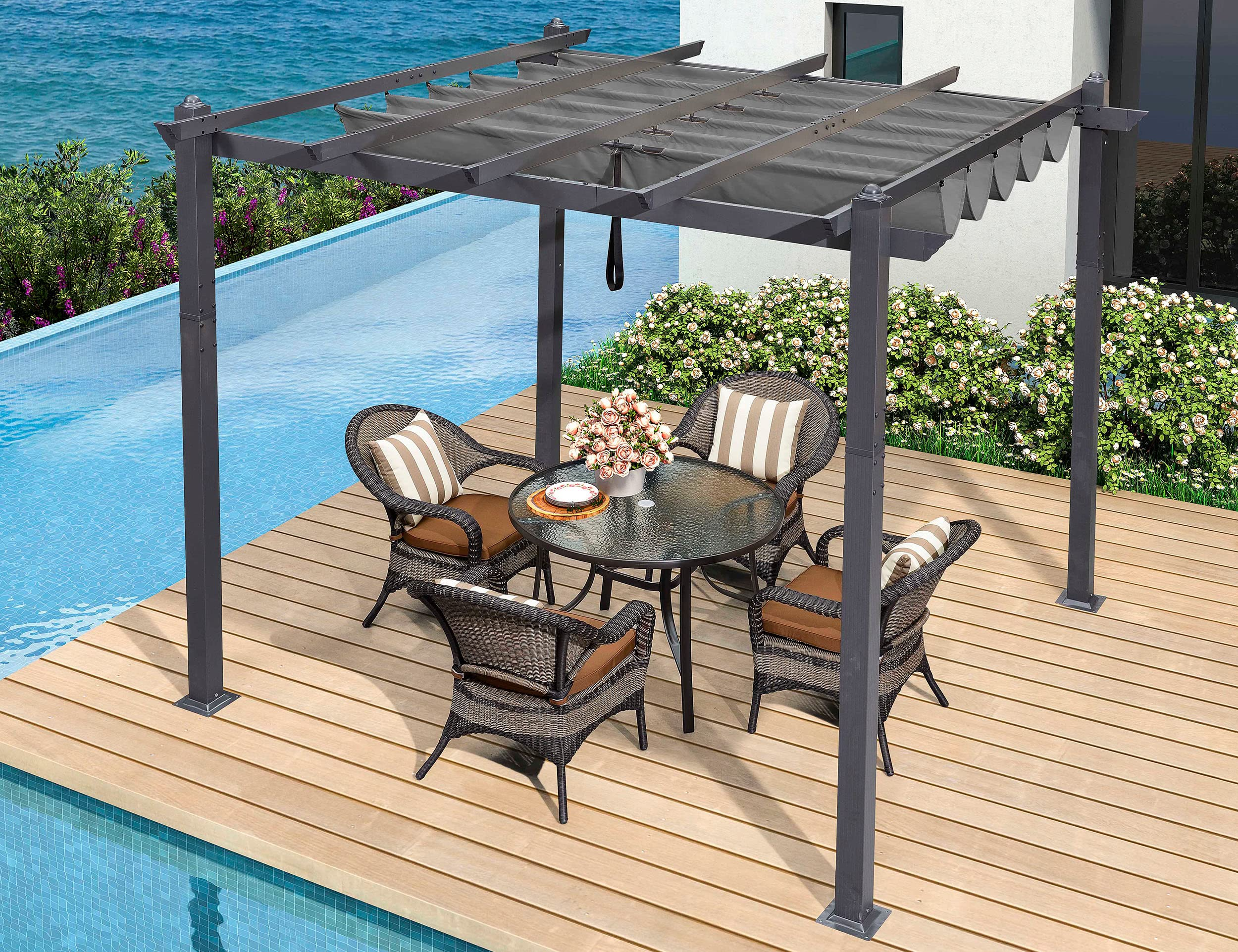 PURPLE LEAF pergola met overkapping voor de tuin