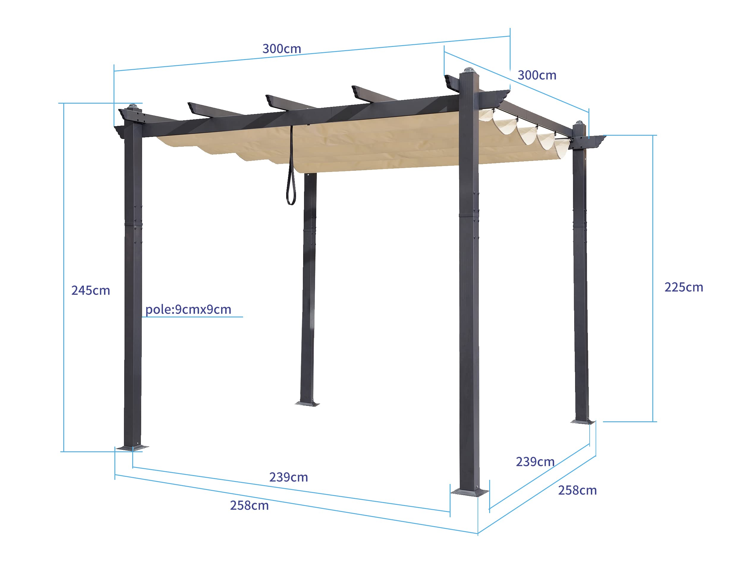 PURPLE LEAF pergola met overkapping voor de tuin