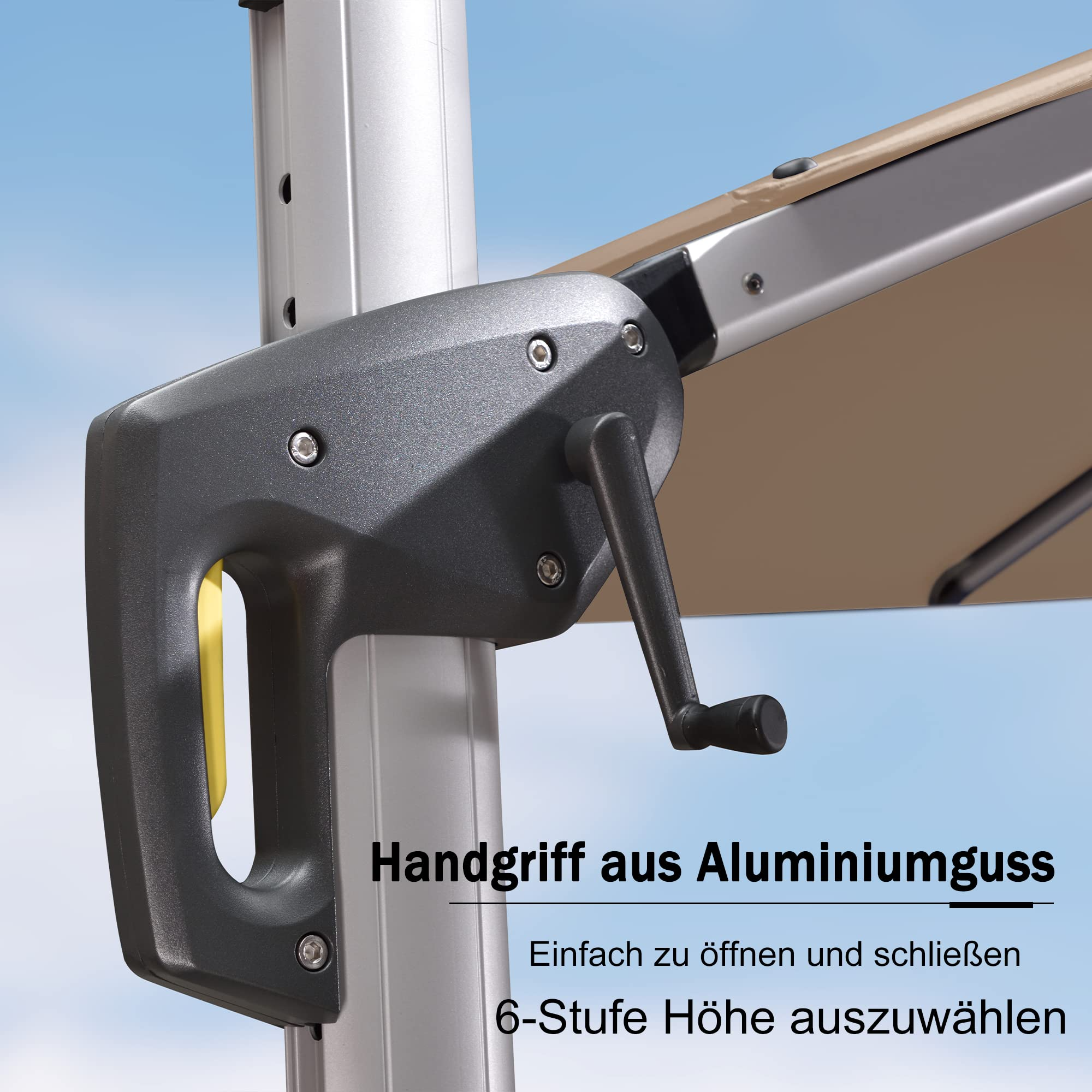 PURPLE LEAF Ronde Outdoor terrasparasol van 300cm/330cm/365cm Met Verlichting